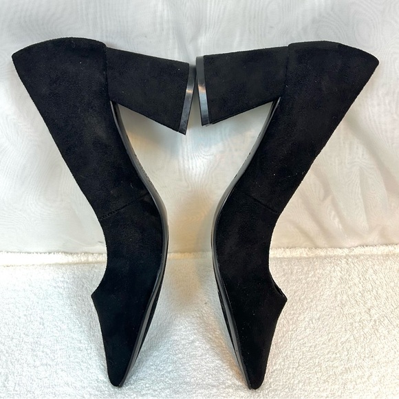 NEW Charles David Black Suede Chunky Block Heel Pumps Shoes / Size 6.5 - Picture 7 of 14